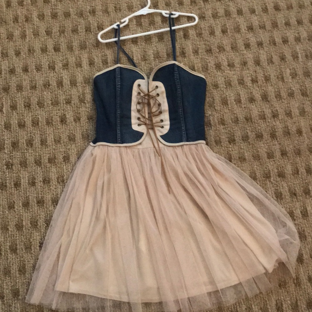 Country concert denim toule dress